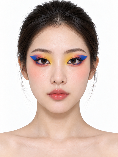 撞色图形妆参考图
